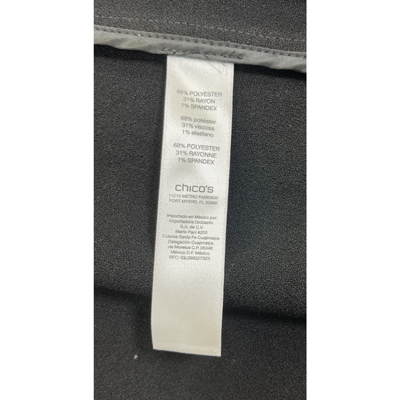 NWT Chicos Sz. 2 Crepe Vest Jacket Womens Black Longline Jacket Belted Charity - Picture 7 of 13